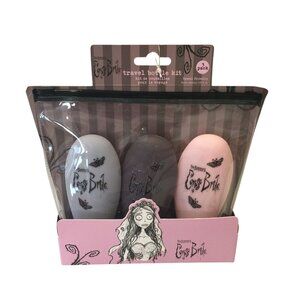 Tim Burton's The Corpse Bride Travel Bottle Kit 3 Pack Pink Gray